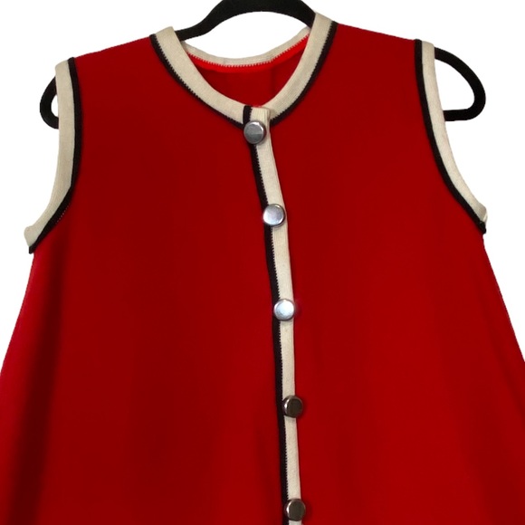 60s VTG Red A-Line Babydoll Dress / Tunic - Picture 4 of 10